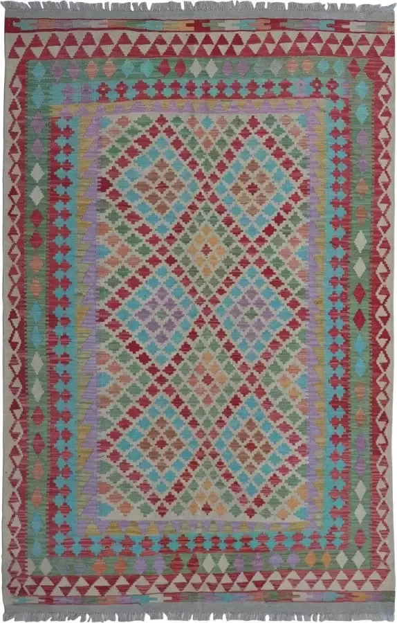 Zargar Rugs Kelim vloerkleed 163x245 Kelim tapijt Oosters vloerkleed 100% wol Handgeweven