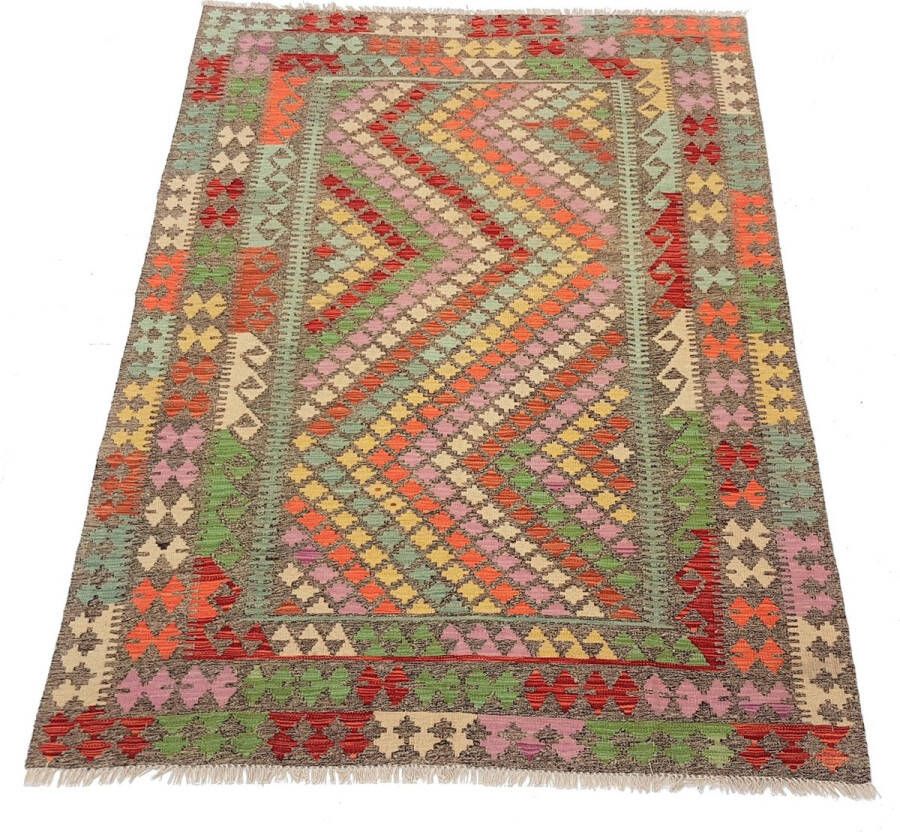 Zargar Rugs Kelim vloerkleed 168x244 Kelim tapijt Oosters vloerkleed 100% wol Handgeweven