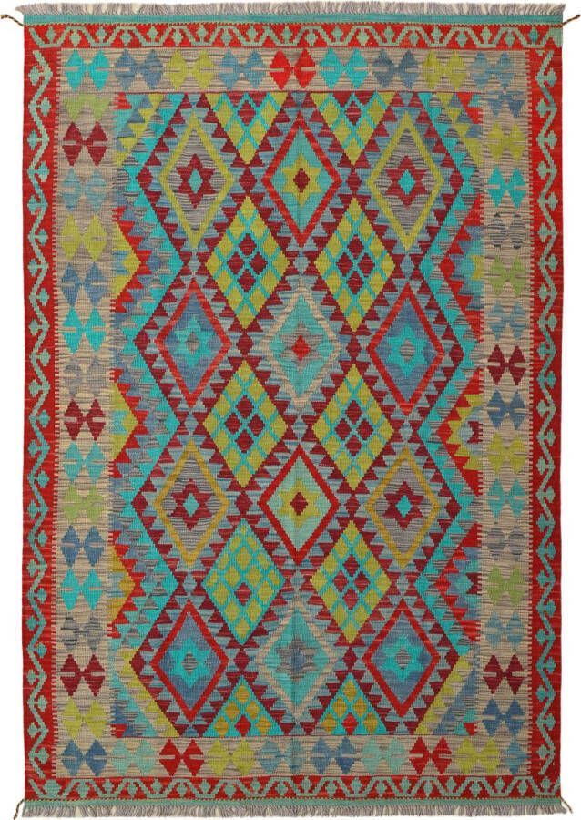 Zargar Rugs Kelim vloerkleed 169x244 Kelim tapijt Oosters vloerkleed 100% wol Handgeweven