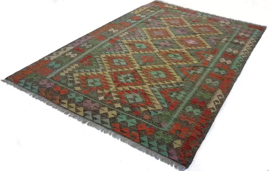 Zargar Rugs Kelim vloerkleed 170x242 Kelim tapijt Oosters vloerkleed 100% wol Handgeweven