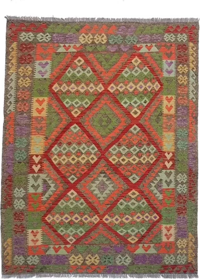 Zargar Rugs Kelim vloerkleed 170x243 Kelim tapijt Oosters vloerkleed 100% wol Handgeweven