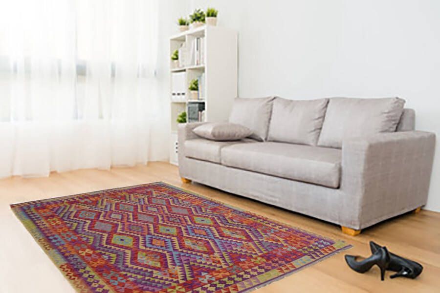 Zargar Rugs Kelim vloerkleed 172x245 Kelim tapijt Oosters vloerkleed 100% wol Handgeweven