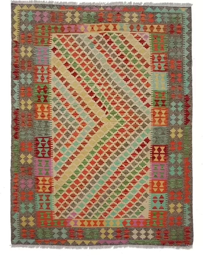 Zargar Rugs Kelim vloerkleed 174x237 Kelim tapijt Oosters vloerkleed 100% wol Handgeweven