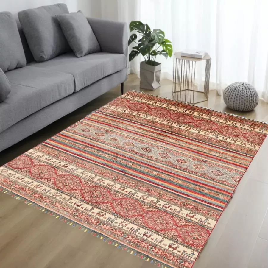 Zargar Rugs Kelim vloerkleed 174x245 Kelim tapijt Oosters vloerkleed 100% wol Handgeweven