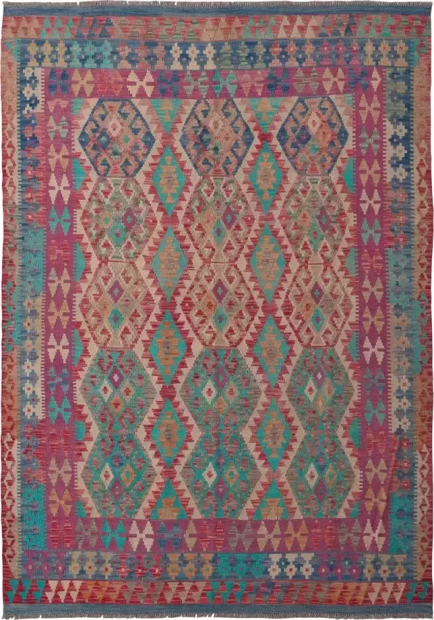 Zargar Rugs Kelim vloerkleed 175x246 Kelim tapijt Oosters vloerkleed 100% wol Handgeweven