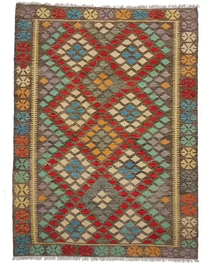 Zargar Rugs Kelim vloerkleed 176x243 Kelim tapijt Oosters vloerkleed 100% wol Handgeweven