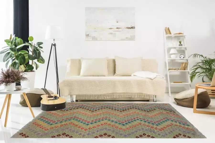 Zargar Rugs Kelim vloerkleed 177x249 Kelim tapijt Oosters vloerkleed 100% wol Handgeweven