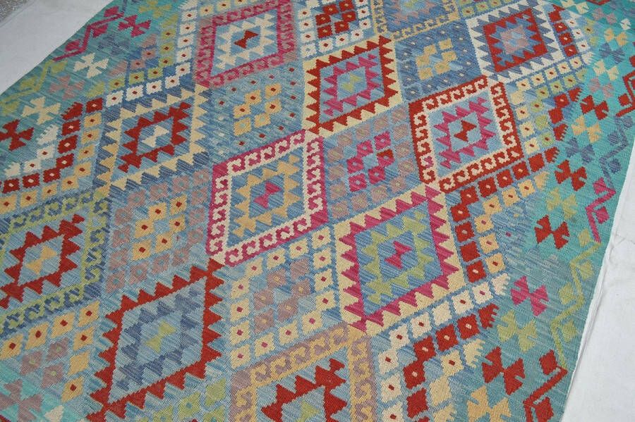 Zargar Rugs Kelim vloerkleed 180x240 Kelim tapijt Oosters vloerkleed 100% wol Handgeweven