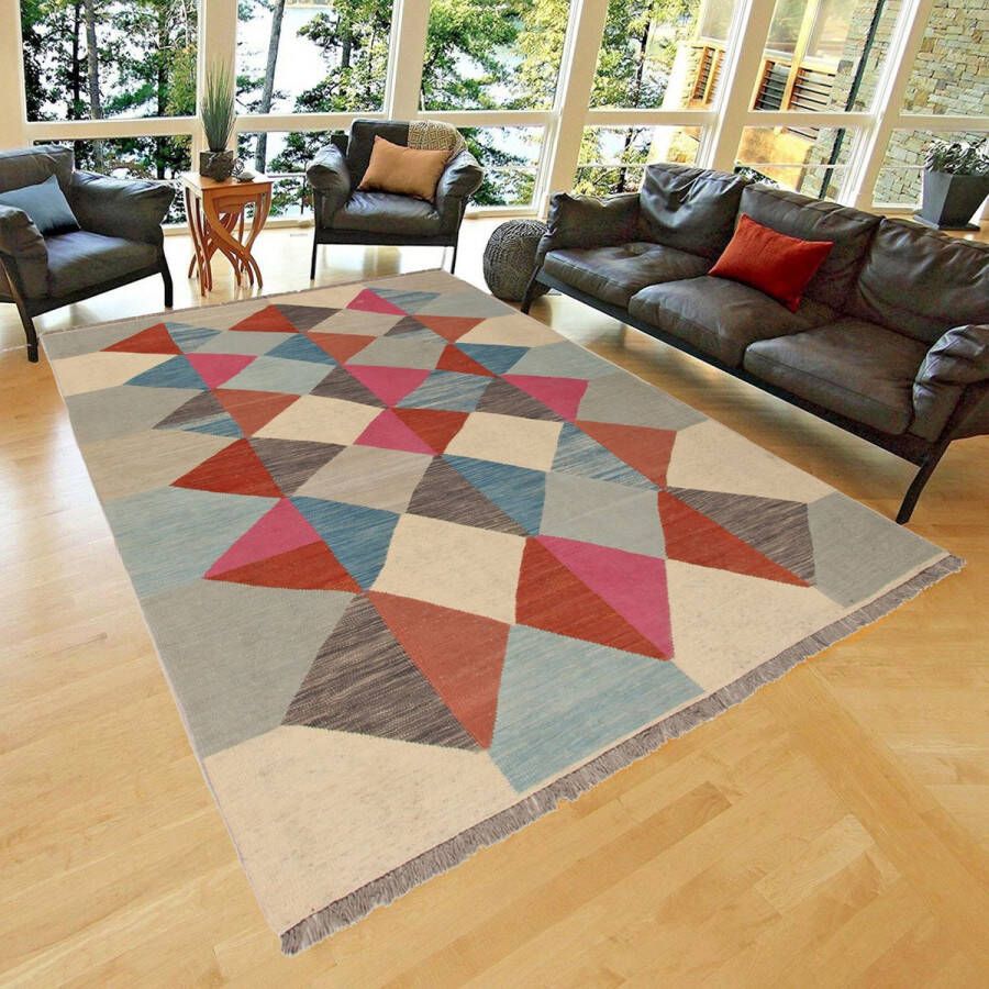 Zargar Rugs Kelim vloerkleed 181x239 Kelim tapijt Oosters vloerkleed 100% wol Handgeweven