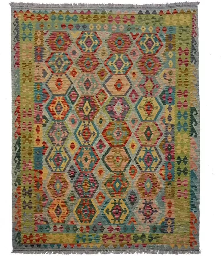 Zargar Rugs Kelim vloerkleed 181x246 Kelim tapijt Oosters vloerkleed 100% wol Handgeweven