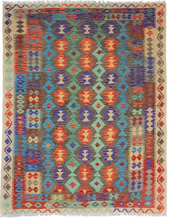 Zargar Rugs Kelim vloerkleed 181x247 Kelim tapijt Oosters vloerkleed 100% wol Handgeweven