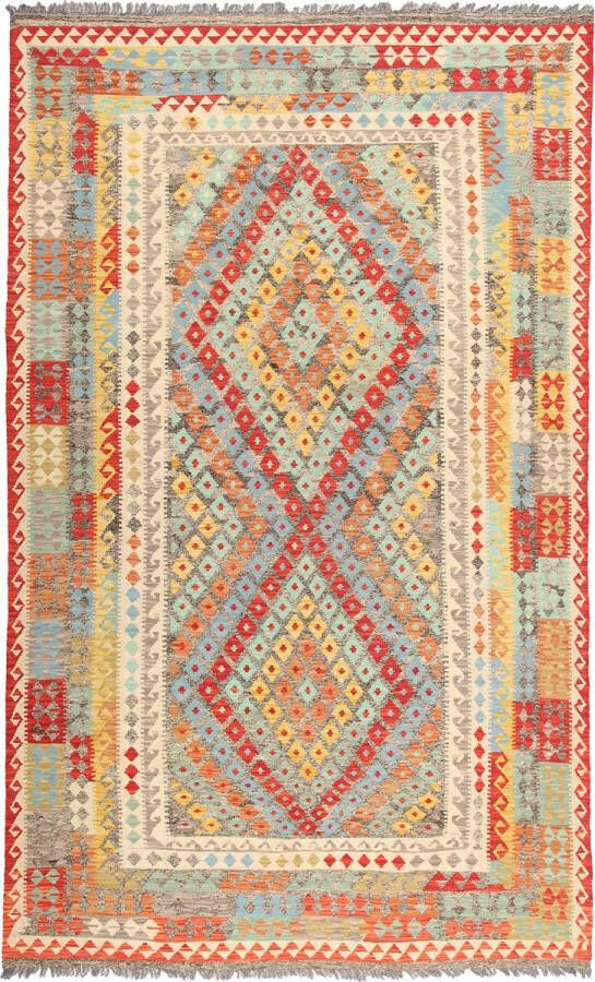 Zargar Rugs Kelim vloerkleed 190x308 Kelim tapijt Oosters vloerkleed 100% wol Handgeweven