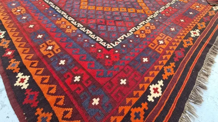 Zargar Rugs Kelim vloerkleed 191x310 Kelim tapijt Oosters vloerkleed 100% wol Handgeweven