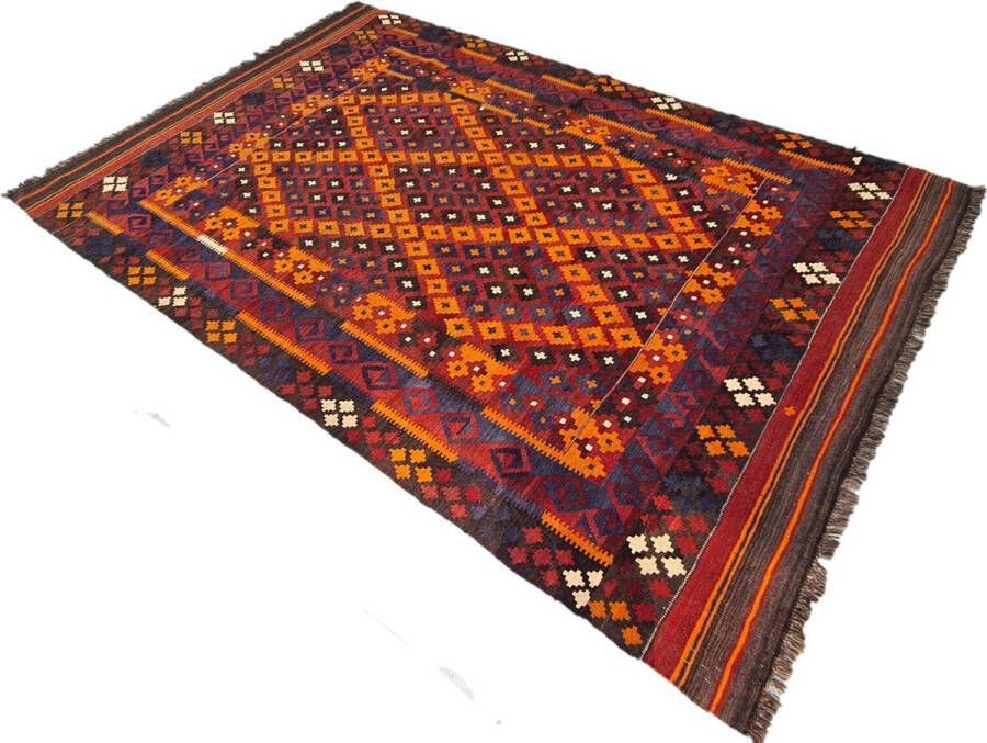 Zargar Rugs Kelim vloerkleed 192x307 Kelim tapijt Oosters vloerkleed 100% wol Handgeweven