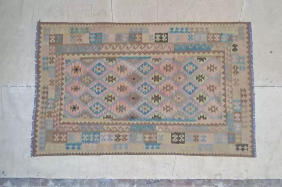 Zargar Rugs Kelim vloerkleed 192x308 Kelim tapijt Oosters vloerkleed 100% wol Handgeweven