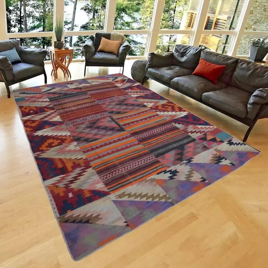 Zargar Rugs Kelim vloerkleed 193x290 Kelim tapijt Oosters vloerkleed 100% wol Handgeweven