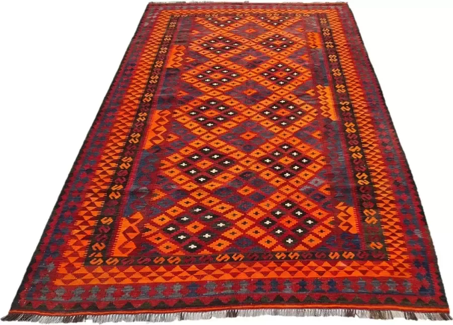 Zargar Rugs Kelim vloerkleed 194x285 Kelim tapijt Oosters vloerkleed 100% wol Handgeweven