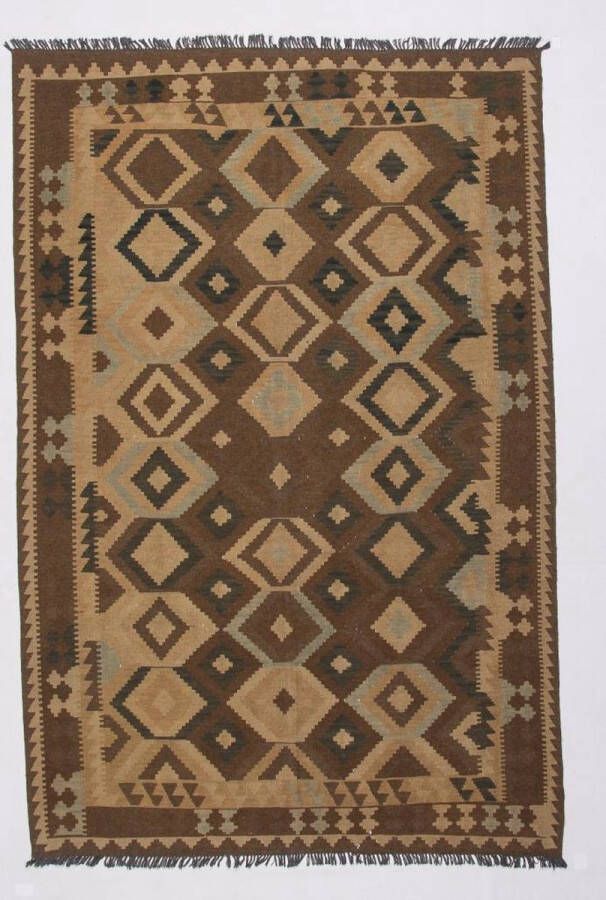 Zargar Rugs Kelim vloerkleed 194x295 Kelim tapijt Oosters vloerkleed 100% wol Handgeweven