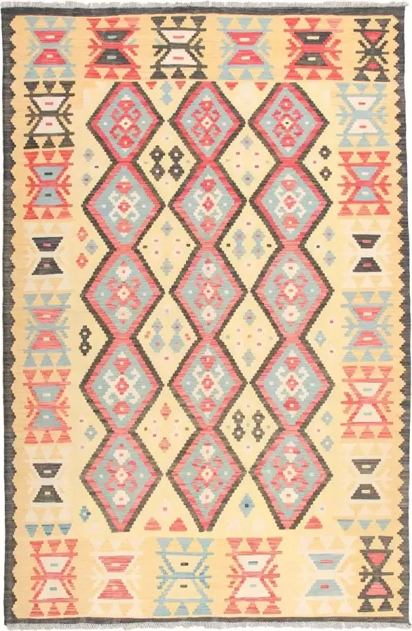 Zargar Rugs Kelim vloerkleed 196x296 Kelim tapijt Oosters vloerkleed 100% wol Handgeweven