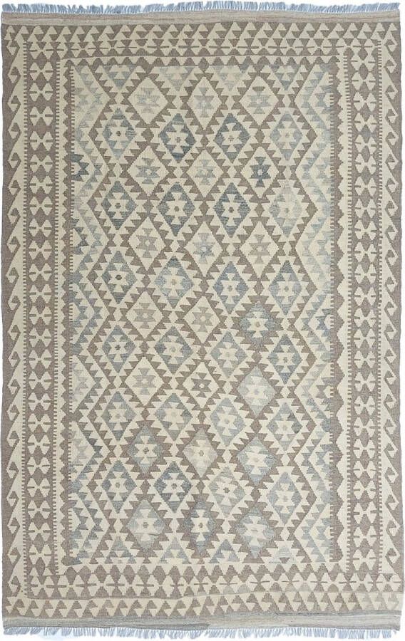 Zargar Rugs Kelim vloerkleed 196x298 Kelim tapijt Oosters vloerkleed 100% wol Handgeweven