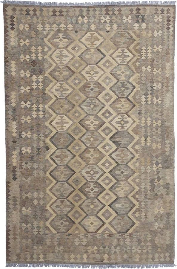 Zargar Rugs Kelim vloerkleed 197x297 Kelim tapijt Oosters vloerkleed 100% wol Handgeweven