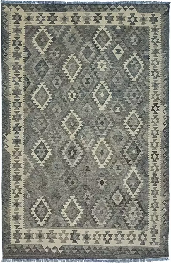 Zargar Rugs Kelim vloerkleed 197x297 Kelim tapijt Oosters vloerkleed 100% wol Handgeweven