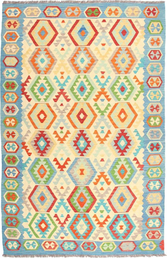 Zargar Rugs Kelim vloerkleed 197x300 Kelim tapijt Oosters vloerkleed 100% wol Handgeweven