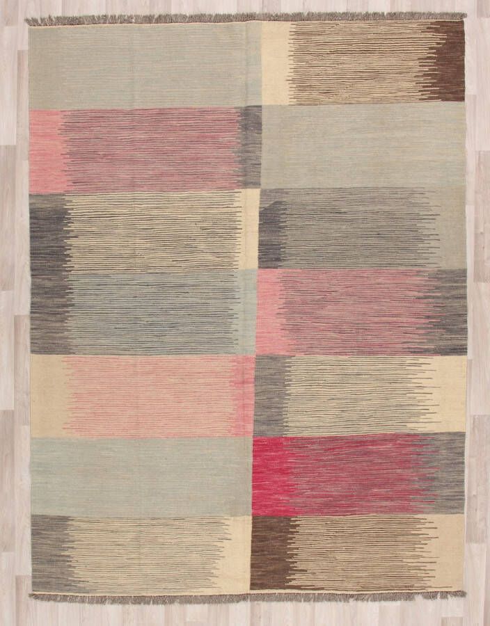 Zargar Rugs Kelim vloerkleed 198x260 Kelim tapijt Oosters vloerkleed 100% wol Handgeweven