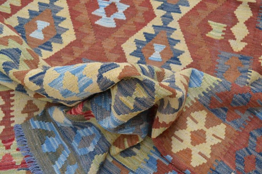 Zargar Rugs Kelim vloerkleed 198x289 Kelim tapijt Oosters vloerkleed 100% wol Handgeweven