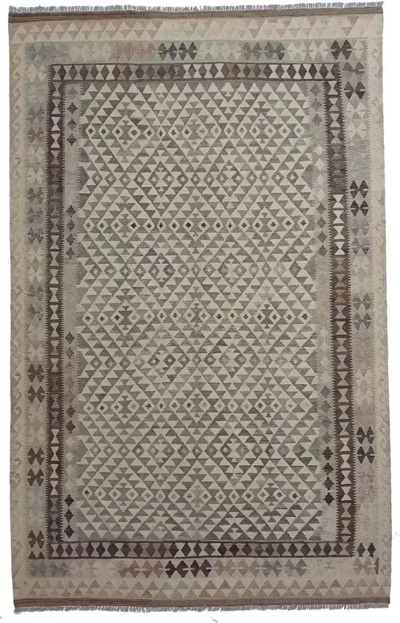 Zargar Rugs Kelim vloerkleed 198x305 Kelim tapijt Oosters vloerkleed 100% wol Handgeweven