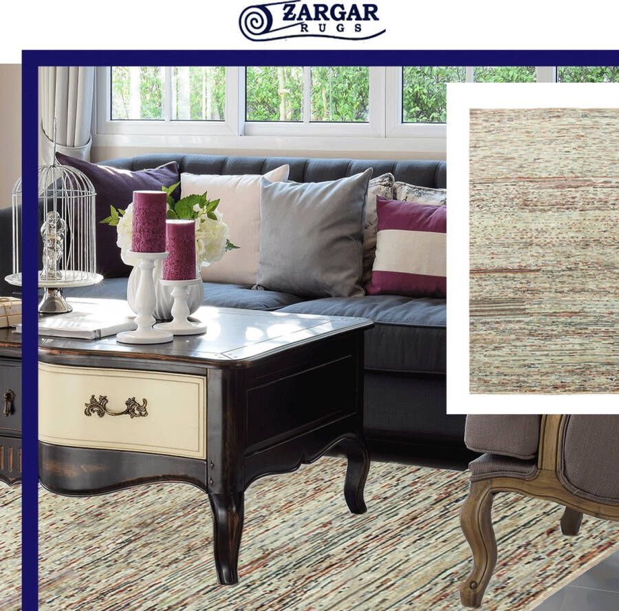 Zargar Rugs Kelim vloerkleed 200x252 Kelim tapijt Oosters vloerkleed 100% wol Handgeweven