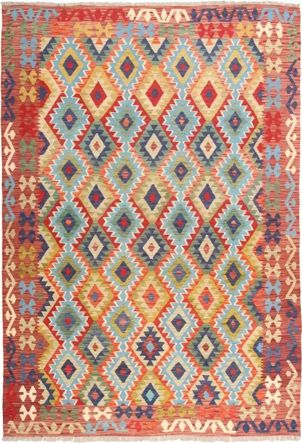 Zargar Rugs Kelim vloerkleed 200x288 Kelim tapijt Oosters vloerkleed 100% wol Handgeweven