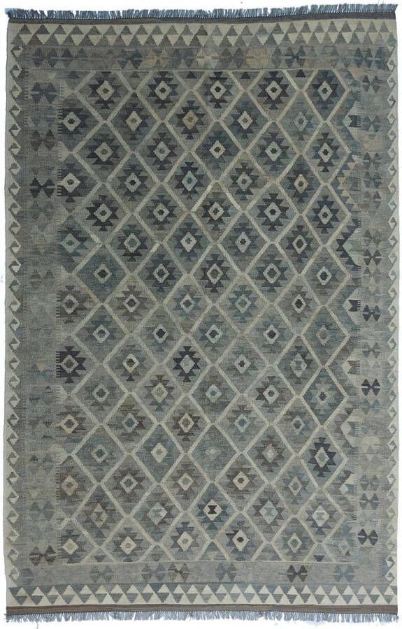 Zargar Rugs Kelim vloerkleed 200x298 Kelim tapijt Oosters vloerkleed 100% wol Handgeweven