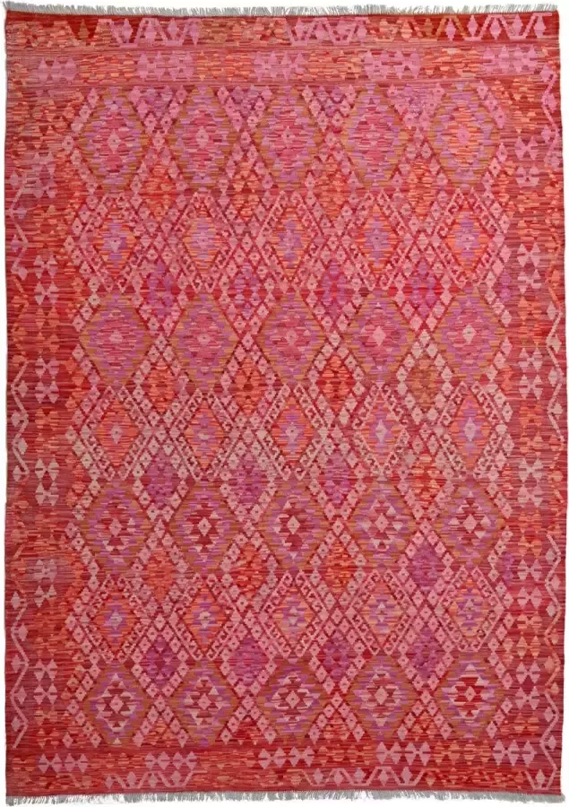 Zargar Rugs Kelim vloerkleed 201x288 Kelim tapijt Oosters vloerkleed 100% wol Handgeweven