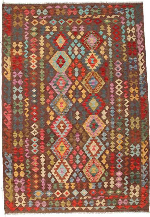 Zargar Rugs Kelim vloerkleed 201x296 Kelim tapijt Oosters vloerkleed 100% wol Handgeweven