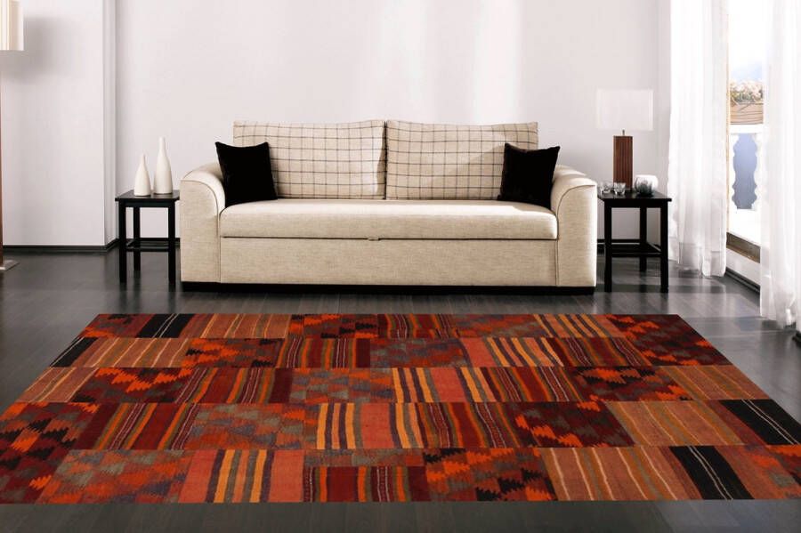 Zargar Rugs Kelim vloerkleed 202x249 Kelim tapijt Oosters vloerkleed 100% wol Handgeweven