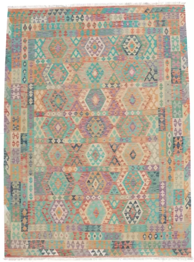 Zargar Rugs Kelim vloerkleed 202x295 Kelim tapijt Oosters vloerkleed 100% wol Handgeweven