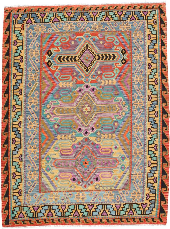 Zargar Rugs Kelim vloerkleed 203x293 Kelim tapijt Oosters vloerkleed 100% wol Handgeweven