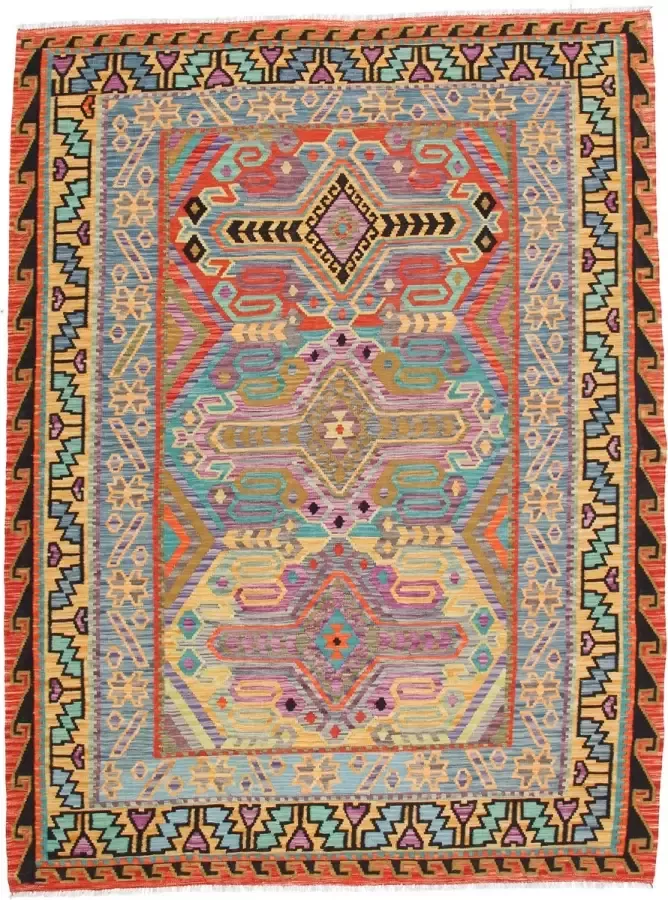 Zargar Rugs Kelim vloerkleed 203x293 Kelim tapijt Oosters vloerkleed 100% wol Handgeweven