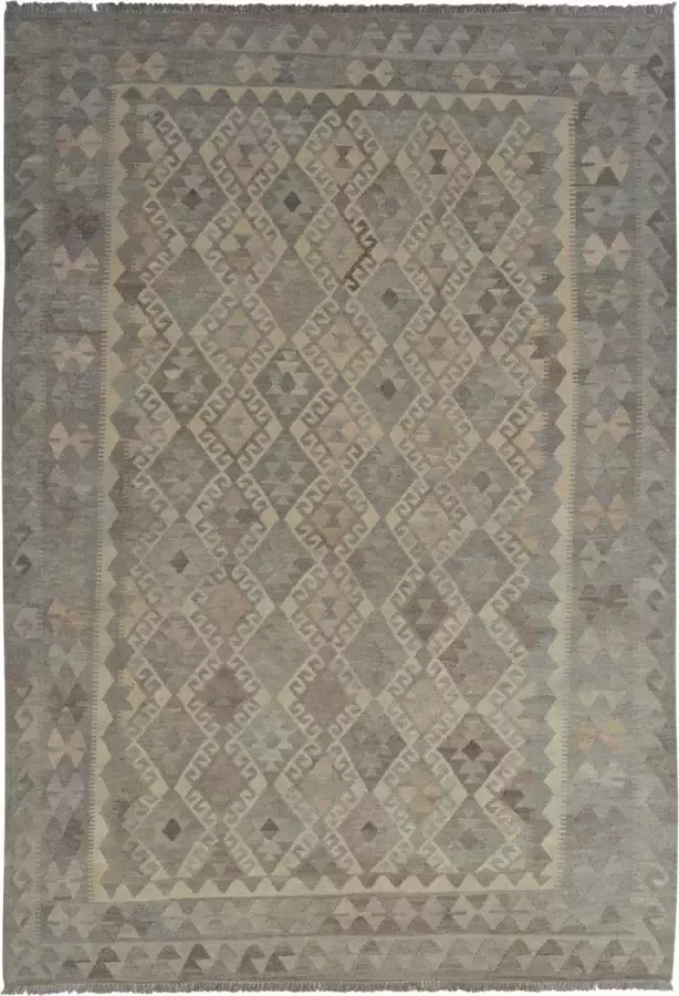 Zargar Rugs Kelim vloerkleed 203x293 Kelim tapijt Oosters vloerkleed 100% wol Handgeweven