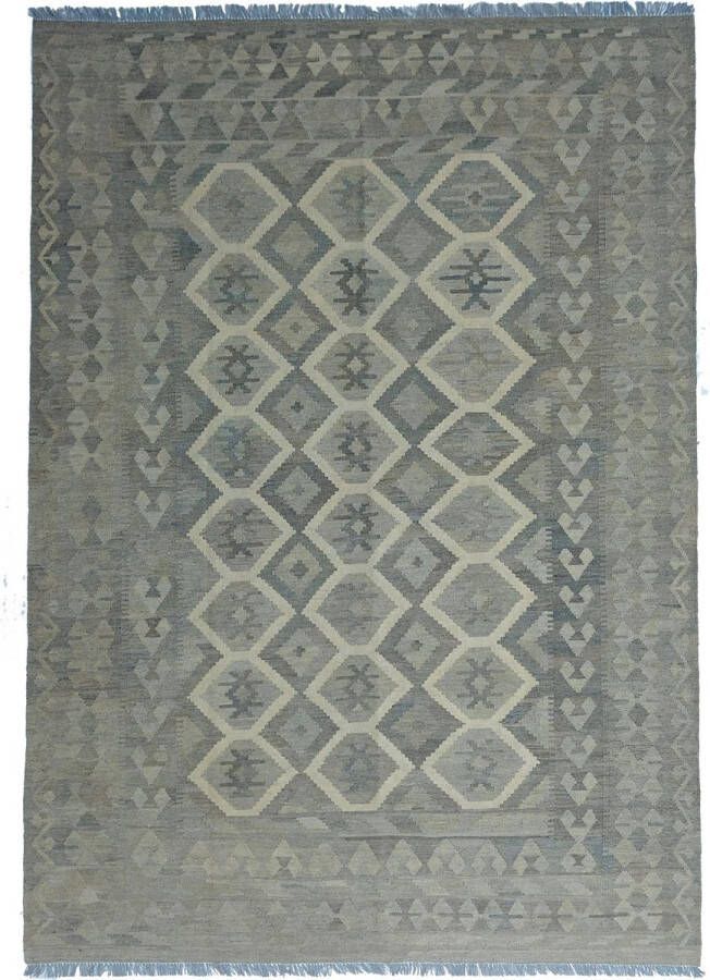 Zargar Rugs Kelim vloerkleed 203x294 Kelim tapijt Oosters vloerkleed 100% wol Handgeweven