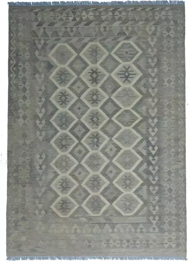 Zargar Rugs Kelim vloerkleed 203x294 Kelim tapijt Oosters vloerkleed 100% wol Handgeweven