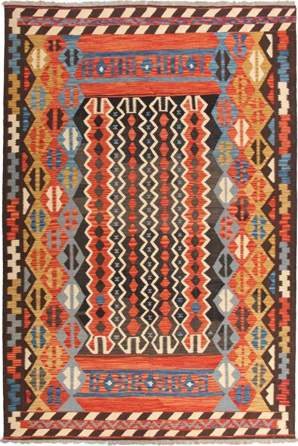 Zargar Rugs Kelim vloerkleed 203x299 Kelim tapijt Oosters vloerkleed 100% wol Handgeweven