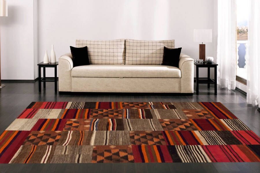 Zargar Rugs Kelim vloerkleed 204x259 Kelim tapijt Oosters vloerkleed 100% wol Handgeweven