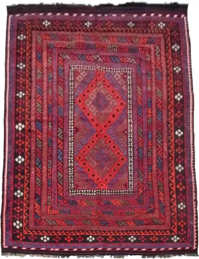 Zargar Rugs Kelim vloerkleed 205x294 Kelim tapijt Oosters vloerkleed 100% wol Handgeweven