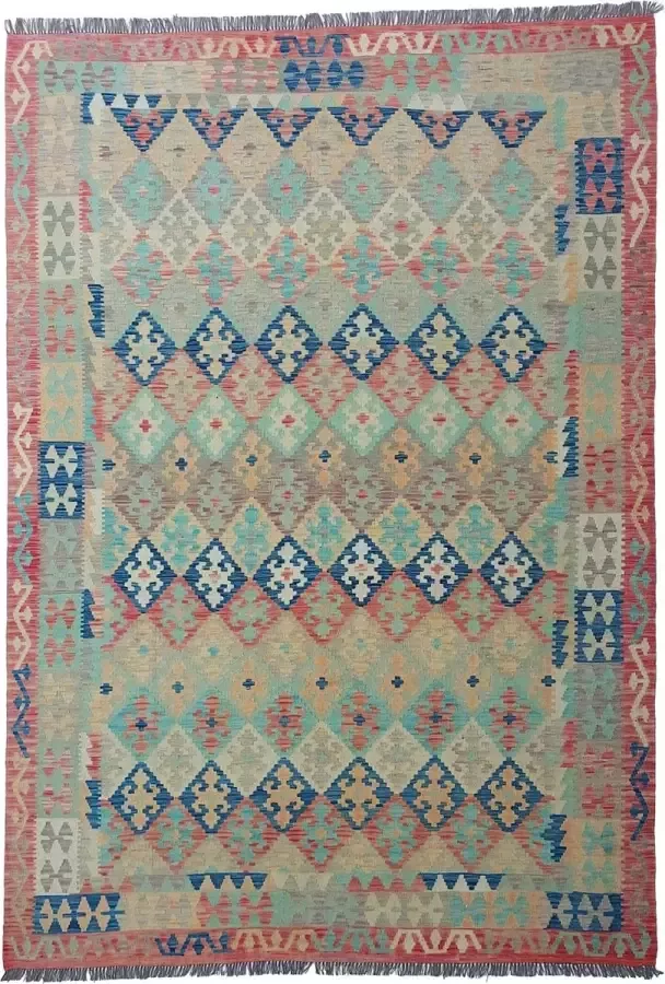 Zargar Rugs Kelim vloerkleed 205x297 Kelim tapijt Oosters vloerkleed 100% wol Handgeweven