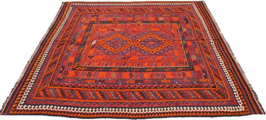 Zargar Rugs Kelim vloerkleed 206x282 Kelim tapijt Oosters vloerkleed 100% wol Handgeweven