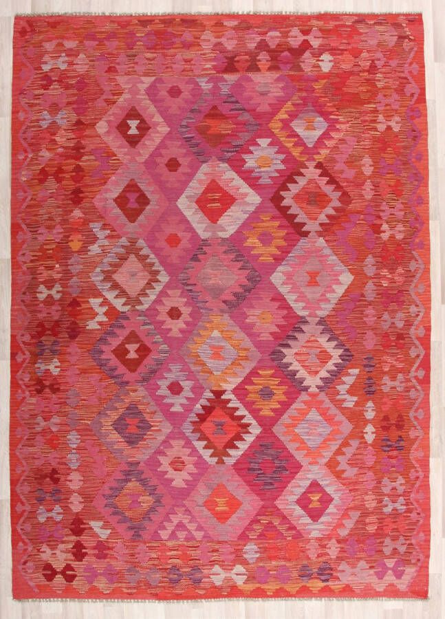 Zargar Rugs Kelim vloerkleed 206x290 Kelim tapijt Oosters vloerkleed 100% wol Handgeweven