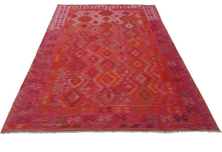 Zargar Rugs Kelim vloerkleed 207x294 Kelim tapijt Oosters vloerkleed 100% wol Handgeweven