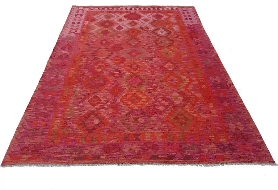 Zargar Rugs Kelim vloerkleed 207x294 Kelim tapijt Oosters vloerkleed 100% wol Handgeweven